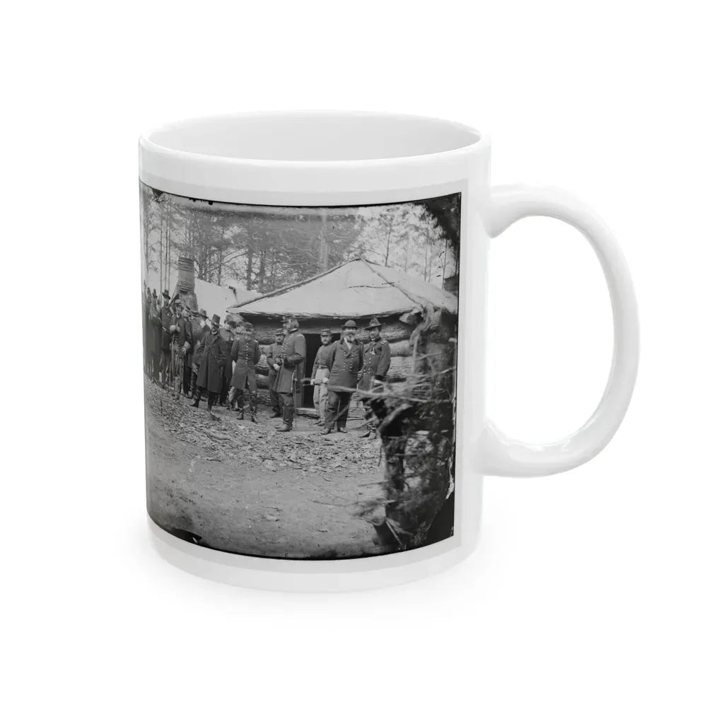 Brandy Station, Va. Gens. George G. Meade, John Sedgwick, And Robert O. Tyler With Staff Officers At Horse Artillery Headquarters (U.S. Civil War) White Coffee Mug - Go Mug Yourself