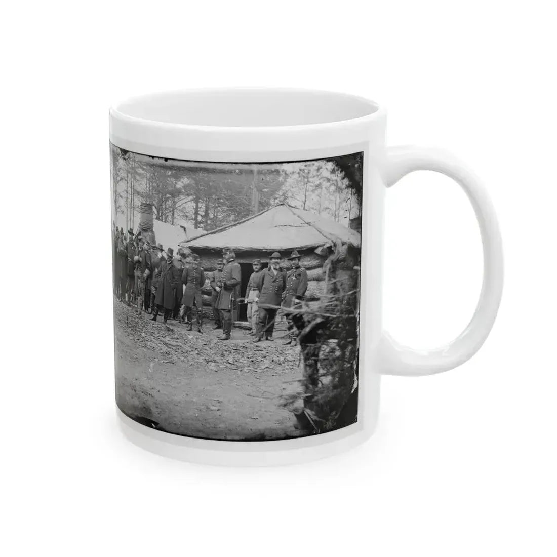 Brandy Station, Va. Gens. George G. Meade, John Sedgwick, And Robert O. Tyler With Staff Officers At Horse Artillery Headquarters (U.S. Civil War) White Coffee Mug - Go Mug Yourself