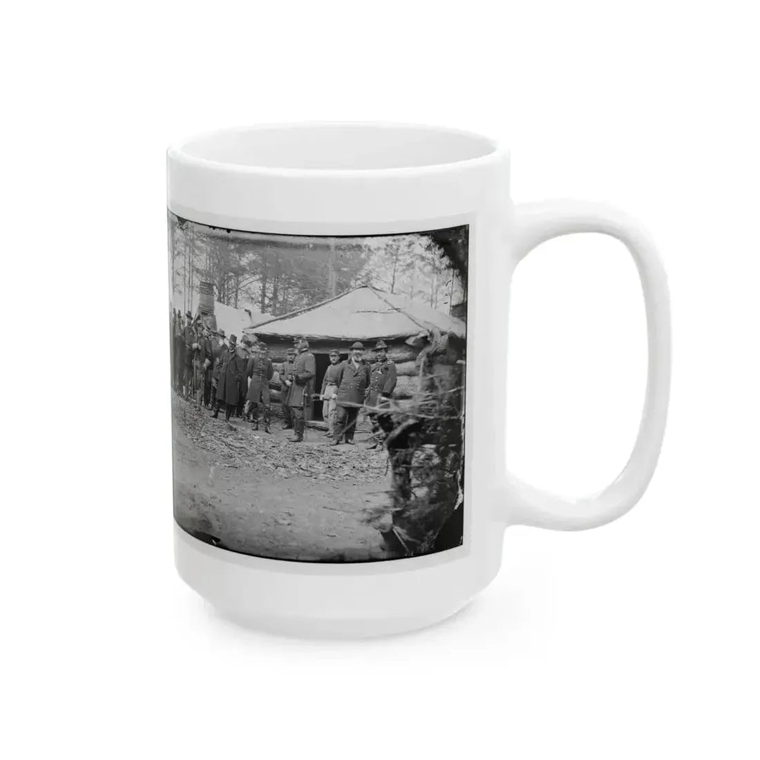 Brandy Station, Va. Gens. George G. Meade, John Sedgwick, And Robert O. Tyler With Staff Officers At Horse Artillery Headquarters (U.S. Civil War) White Coffee Mug - Go Mug Yourself