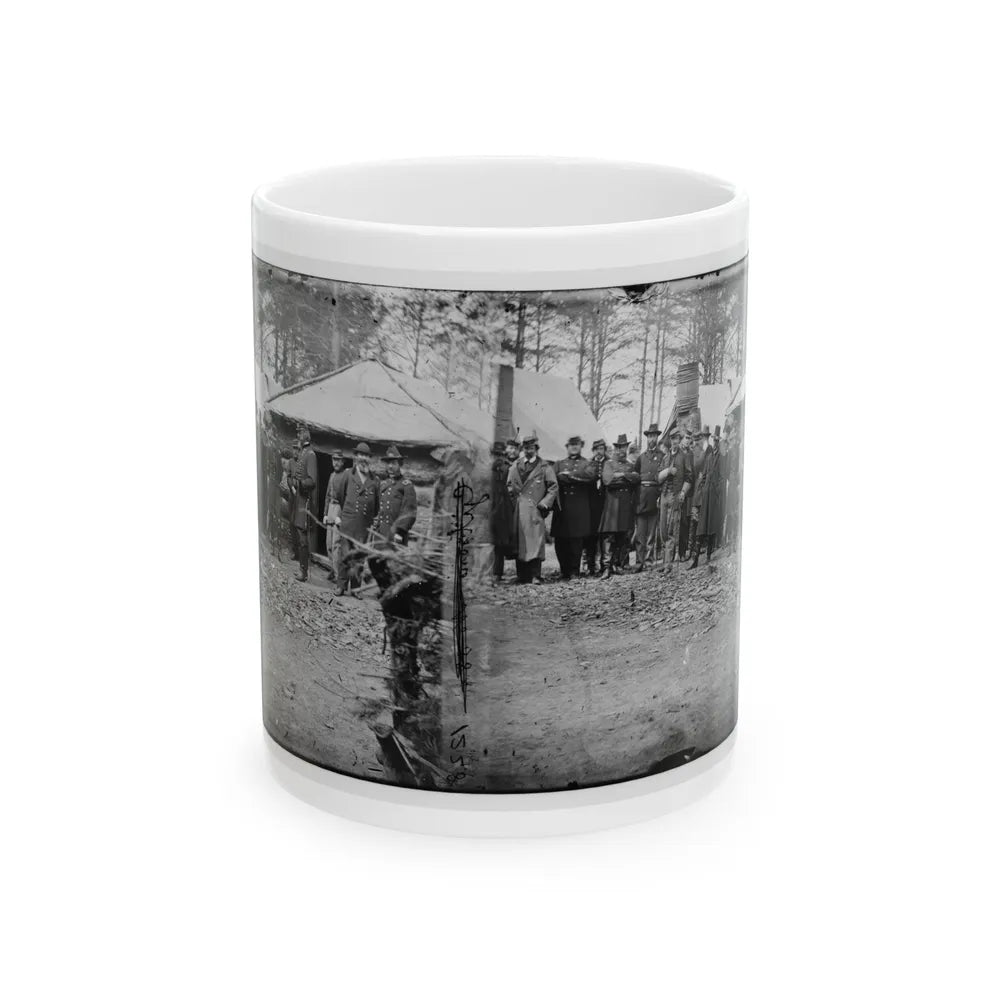 Brandy Station, Va. Gens. George G. Meade, John Sedgwick, And Robert O. Tyler With Staff Officers At Horse Artillery Headquarters (U.S. Civil War) White Coffee Mug-11oz-Go Mug Yourself