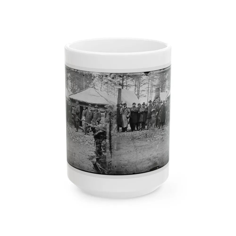 Brandy Station, Va. Gens. George G. Meade, John Sedgwick, And Robert O. Tyler With Staff Officers At Horse Artillery Headquarters (U.S. Civil War) White Coffee Mug-15oz-Go Mug Yourself