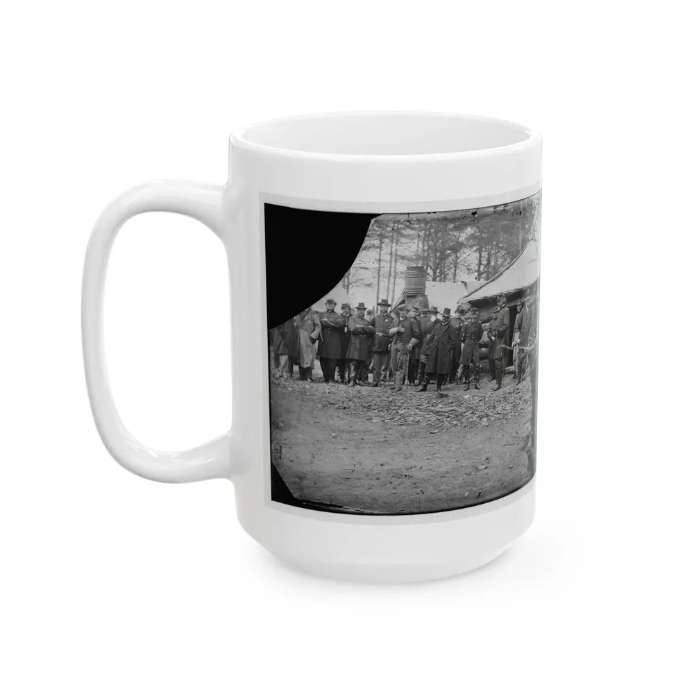 Brandy Station, Va. Gens. George G. Meade, John Sedgwick, And Robert O. Tyler With Staff Officers At Horse Artillery Headquarters (U.S. Civil War) White Coffee Mug-Go Mug Yourself