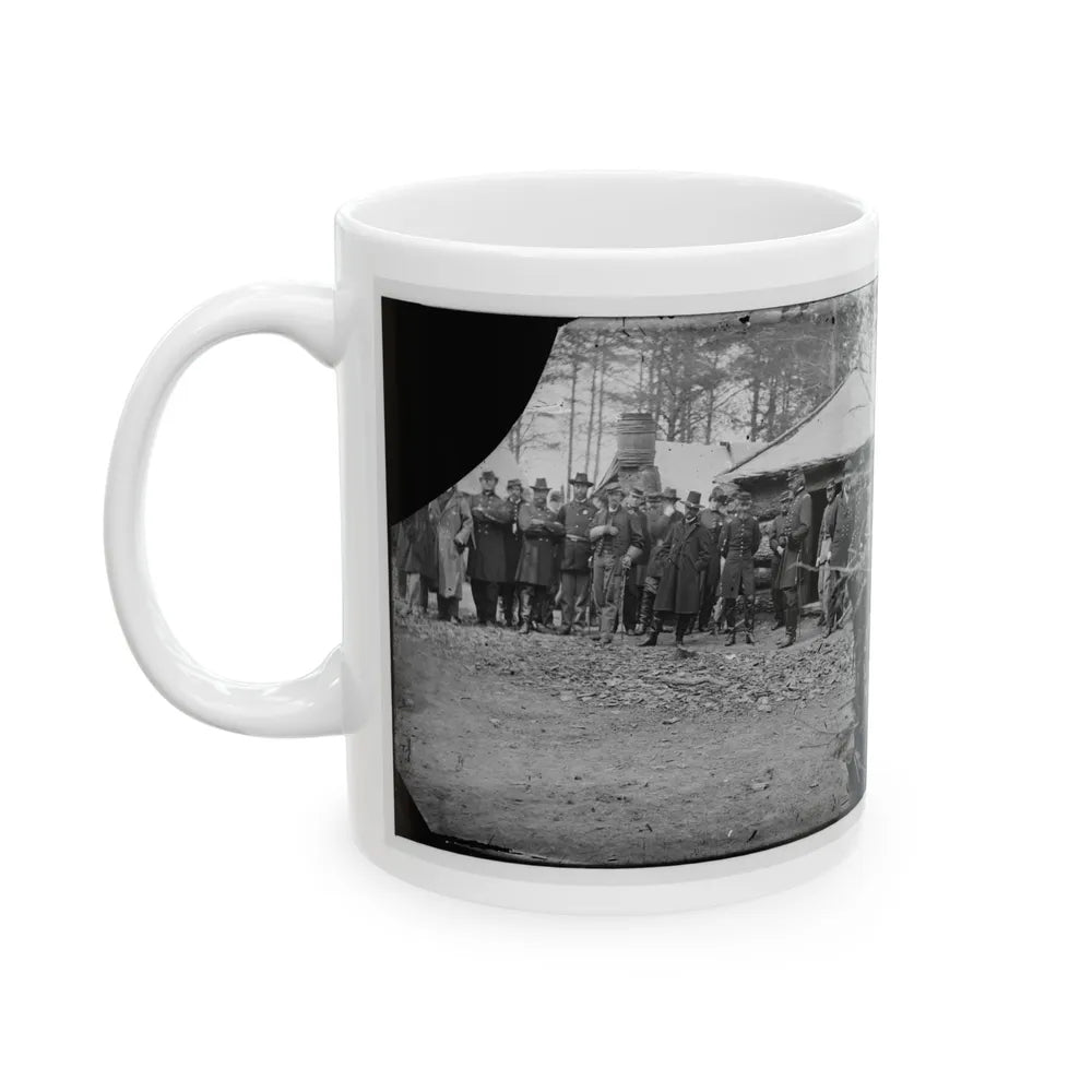 Brandy Station, Va. Gens. George G. Meade, John Sedgwick, And Robert O. Tyler With Staff Officers At Horse Artillery Headquarters (U.S. Civil War) White Coffee Mug-Go Mug Yourself