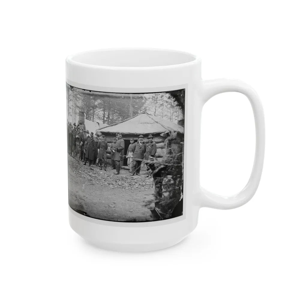 Brandy Station, Va. Gens. George G. Meade, John Sedgwick, And Robert O. Tyler With Staff Officers At Horse Artillery Headquarters (U.S. Civil War) White Coffee Mug-Go Mug Yourself