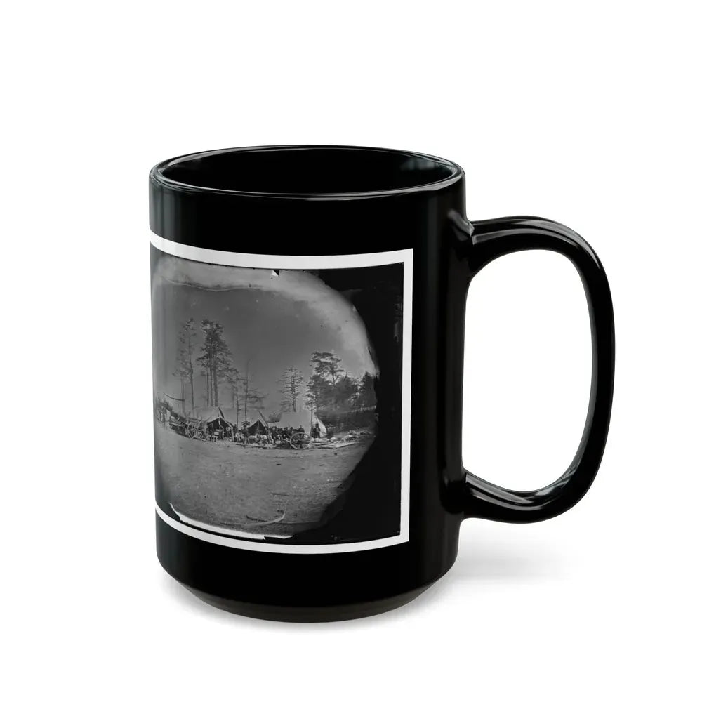 Brandy Station, Virginia. Carpenter, Wheelwright And Harness Shops. Headquarters, Army Of The Potomac (U.S. Civil War) Black Coffee Mug - Go Mug Yourself