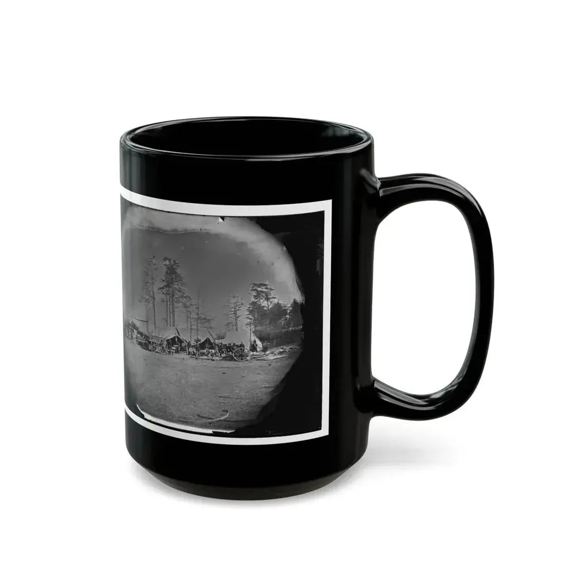 Brandy Station, Virginia. Carpenter, Wheelwright And Harness Shops. Headquarters, Army Of The Potomac (U.S. Civil War) Black Coffee Mug - Go Mug Yourself