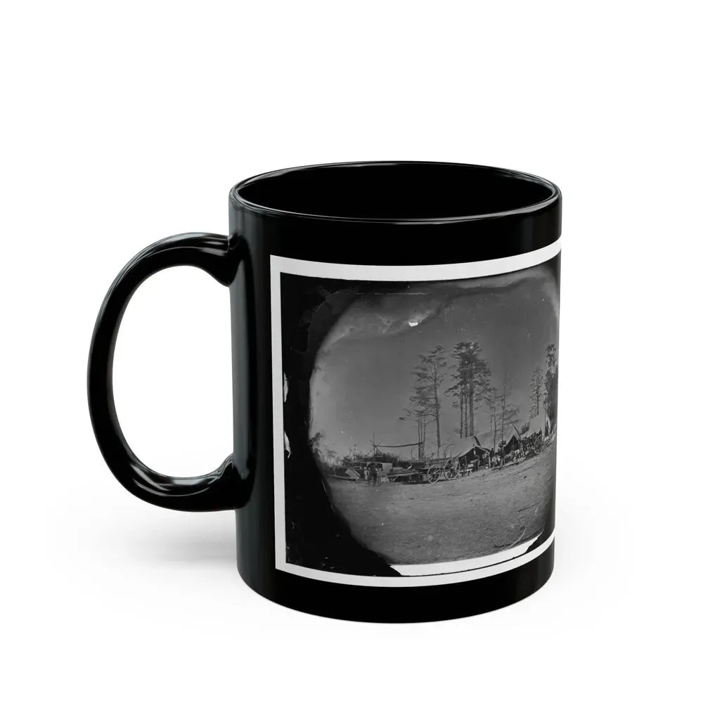 Brandy Station, Virginia. Carpenter, Wheelwright And Harness Shops. Headquarters, Army Of The Potomac (U.S. Civil War) Black Coffee Mug - Go Mug Yourself