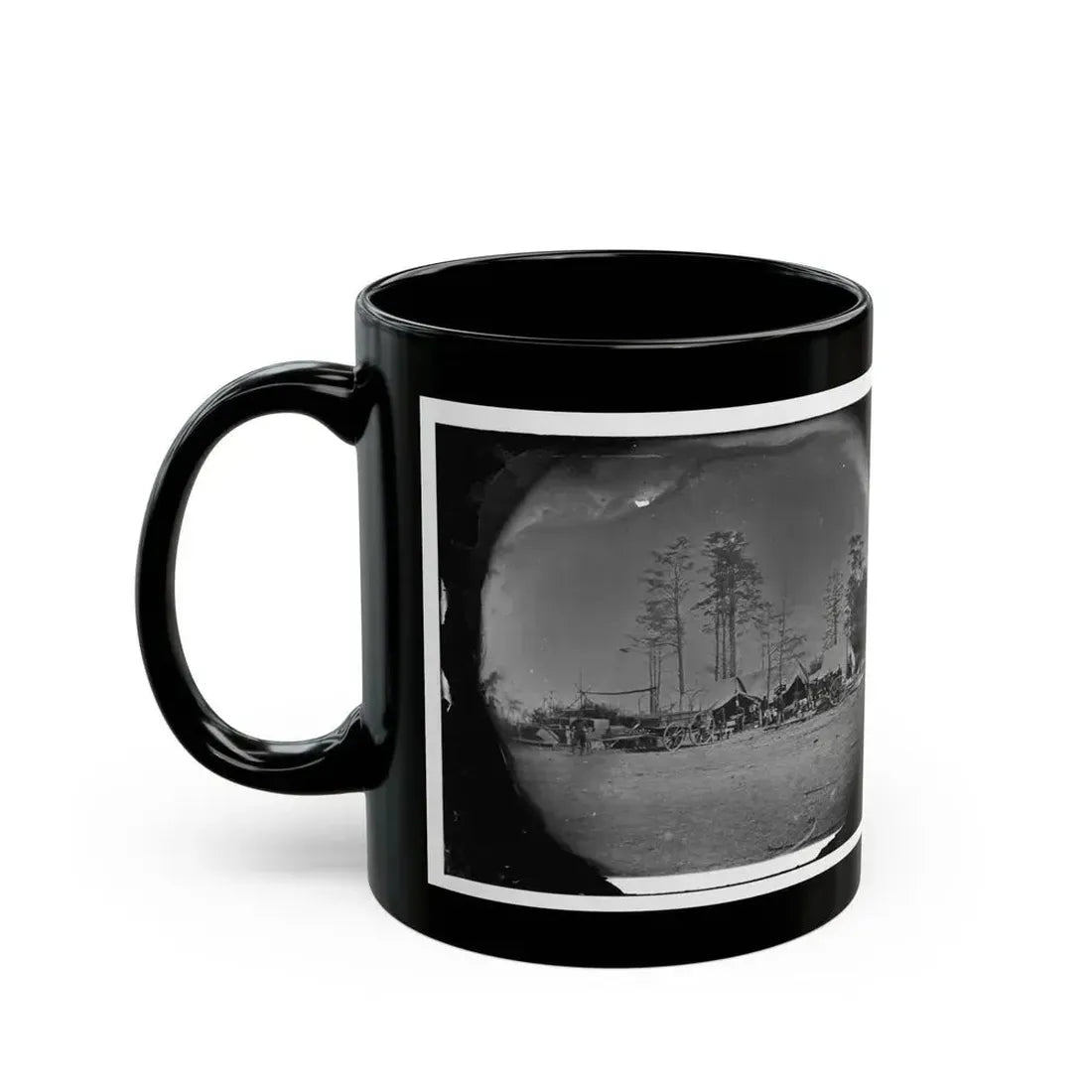 Brandy Station, Virginia. Carpenter, Wheelwright And Harness Shops. Headquarters, Army Of The Potomac (U.S. Civil War) Black Coffee Mug - Go Mug Yourself