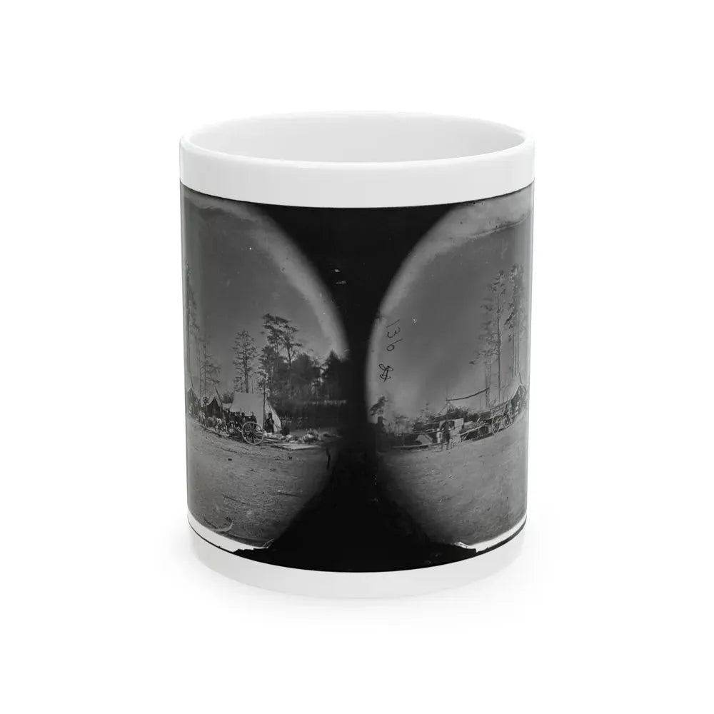 Brandy Station, Virginia. Carpenter, Wheelwright And Harness Shops. Headquarters, Army Of The Potomac (U.S. Civil War) White Coffee Mug 11oz - Go Mug Yourself