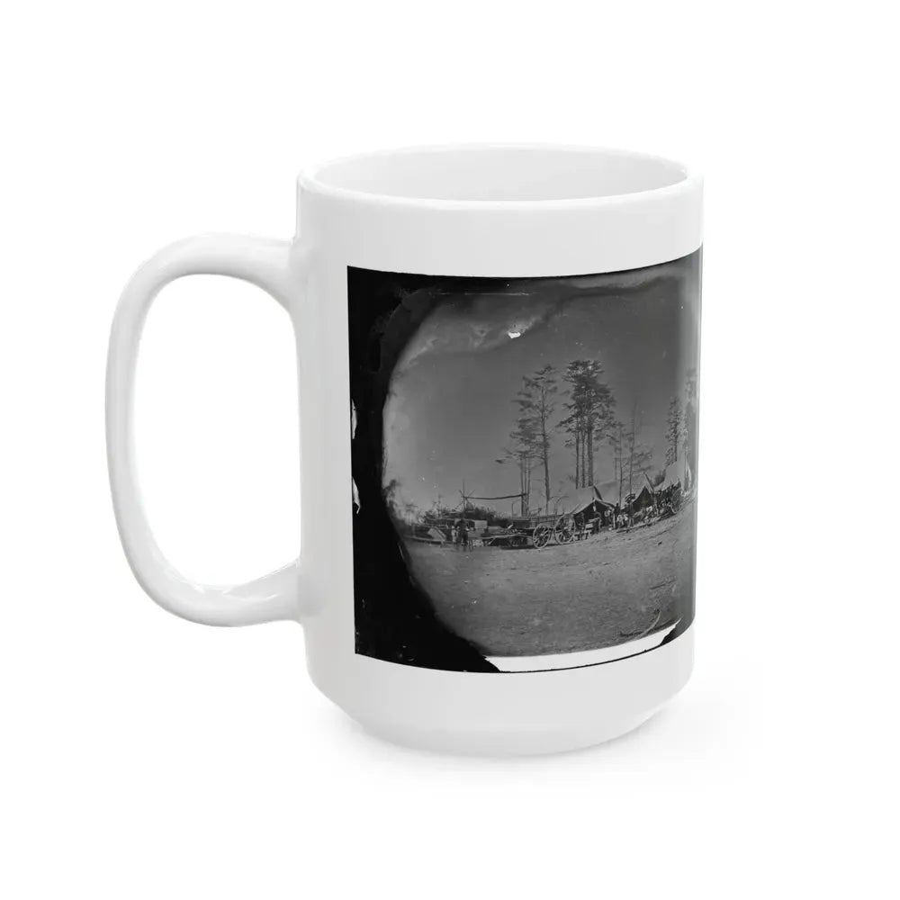 Brandy Station, Virginia. Carpenter, Wheelwright And Harness Shops. Headquarters, Army Of The Potomac (U.S. Civil War) White Coffee Mug - Go Mug Yourself