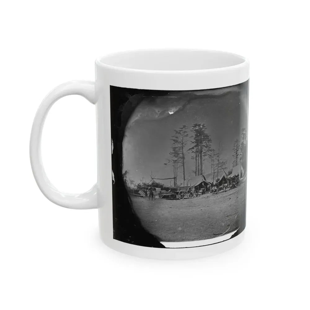 Brandy Station, Virginia. Carpenter, Wheelwright And Harness Shops. Headquarters, Army Of The Potomac (U.S. Civil War) White Coffee Mug - Go Mug Yourself