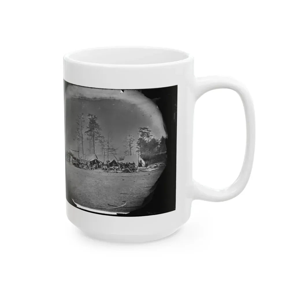 Brandy Station, Virginia. Carpenter, Wheelwright And Harness Shops. Headquarters, Army Of The Potomac (U.S. Civil War) White Coffee Mug - Go Mug Yourself