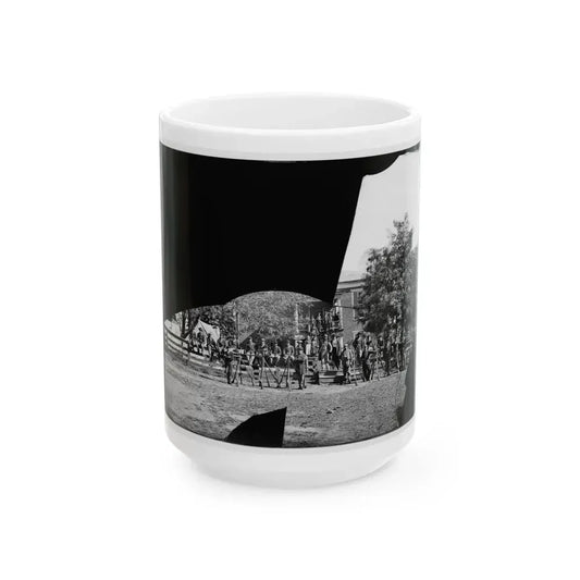 Brandy Station, Virginia. Headquarters, 1st Bridgade Horse Artillery (U.S. Civil War) White Coffee Mug 15oz - Go Mug Yourself