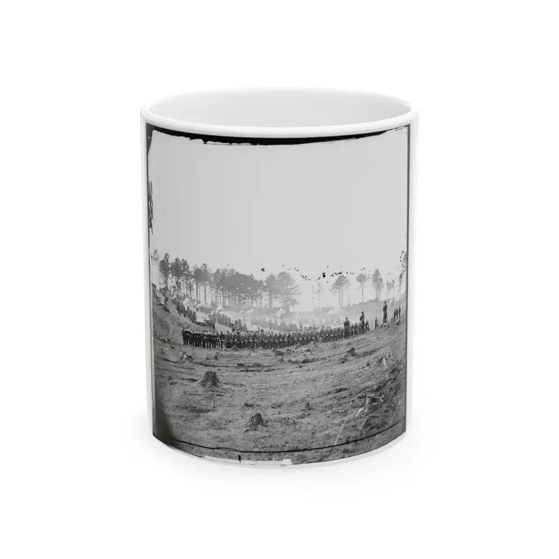 Brandy Station, Virginia. Headquarters, Army Of The Potomac. Company Of Zouaves In Foreground (U.S. Civil War) White Coffee Mug 11oz - Go Mug Yourself