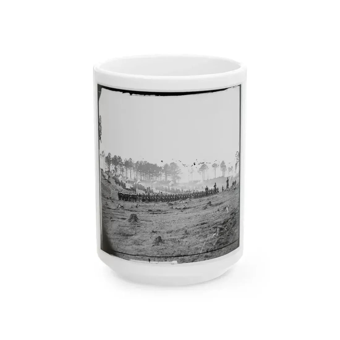 Brandy Station, Virginia. Headquarters, Army Of The Potomac. Company Of Zouaves In Foreground (U.S. Civil War) White Coffee Mug 15oz - Go Mug Yourself