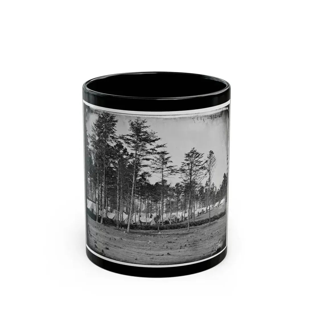 Brandy Station, Virginia. Headquarters, Army Of The Potomac. Eastern Half Of The Camp (U.S. Civil War) Black Coffee Mug 11oz - Go Mug Yourself