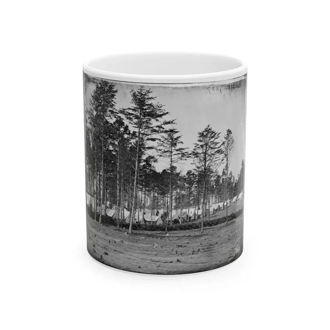 Brandy Station, Virginia. Headquarters, Army Of The Potomac. Eastern Half Of The Camp (U.S. Civil War) White Coffee Mug 11oz - Go Mug Yourself