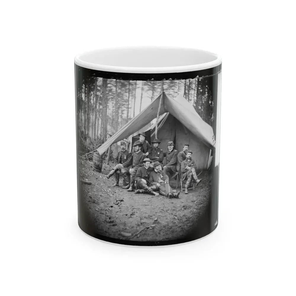 Brandy Station, Virginia. Major William Riddle And Friends. Headquarters, Army Of The Potomac (U.S. Civil War) White Coffee Mug 11oz - Go Mug Yourself