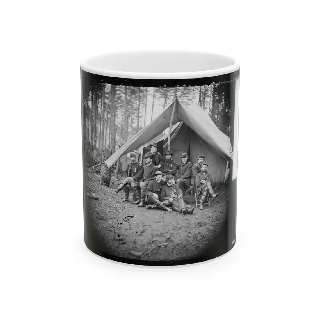 Brandy Station, Virginia. Major William Riddle And Friends. Headquarters, Army Of The Potomac (U.S. Civil War) White Coffee Mug 11oz - Go Mug Yourself