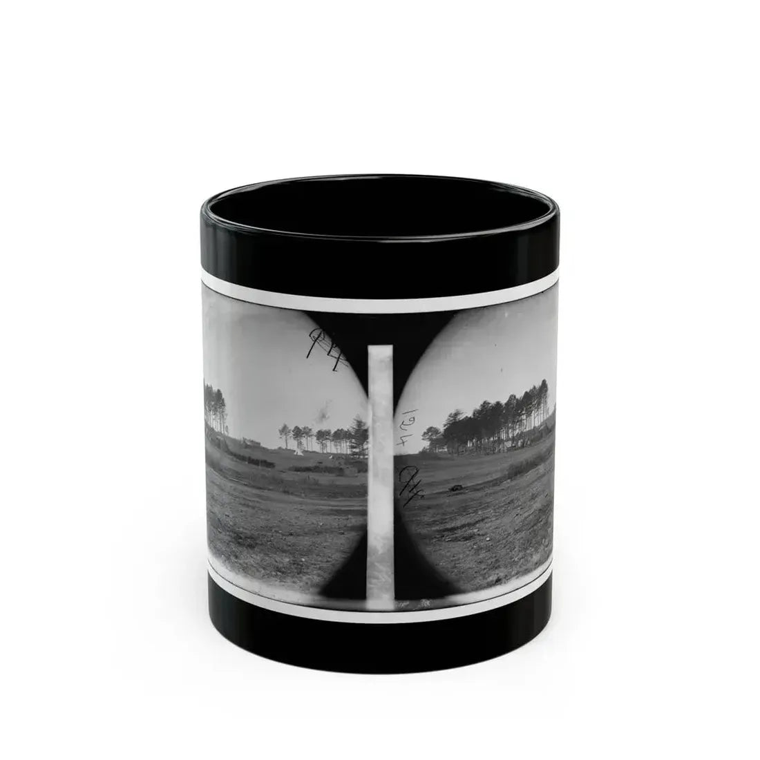 Brandy Station, Virginia. View Of Col. G.H. Sharpe's Quarters. Headquarters, Army Of The Potomac. Bull Ring In The Distance (U.S. Civil War) Black Coffee Mug 11oz - Go Mug Yourself