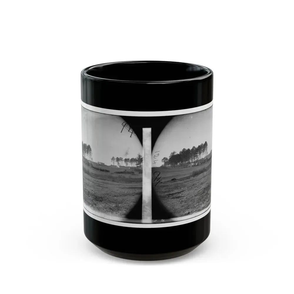 Brandy Station, Virginia. View Of Col. G.H. Sharpe's Quarters. Headquarters, Army Of The Potomac. Bull Ring In The Distance (U.S. Civil War) Black Coffee Mug 15oz - Go Mug Yourself