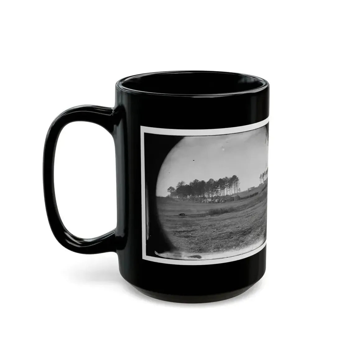 Brandy Station, Virginia. View Of Col. G.H. Sharpe's Quarters. Headquarters, Army Of The Potomac. Bull Ring In The Distance (U.S. Civil War) Black Coffee Mug - Go Mug Yourself