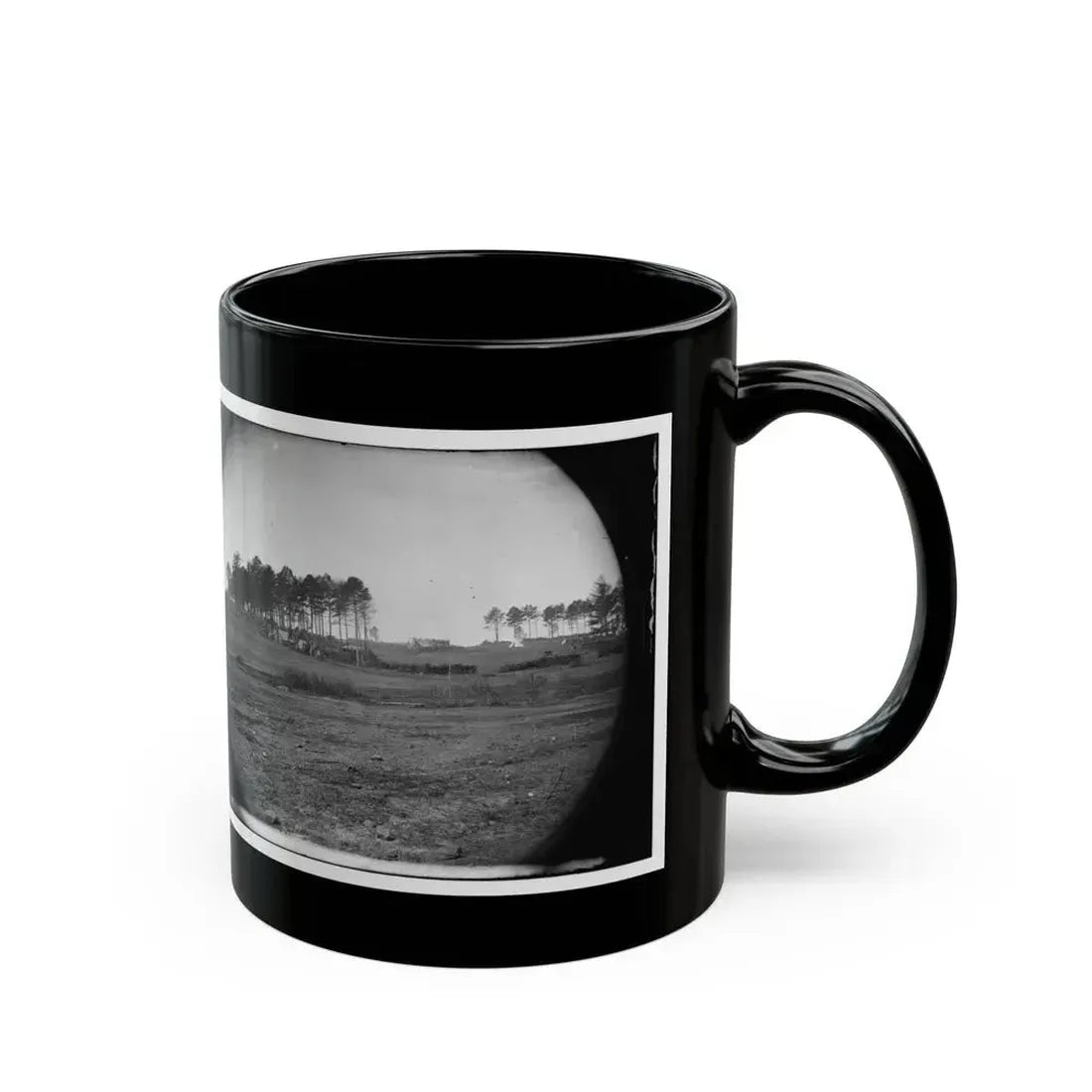 Brandy Station, Virginia. View Of Col. G.H. Sharpe's Quarters. Headquarters, Army Of The Potomac. Bull Ring In The Distance (U.S. Civil War) Black Coffee Mug - Go Mug Yourself