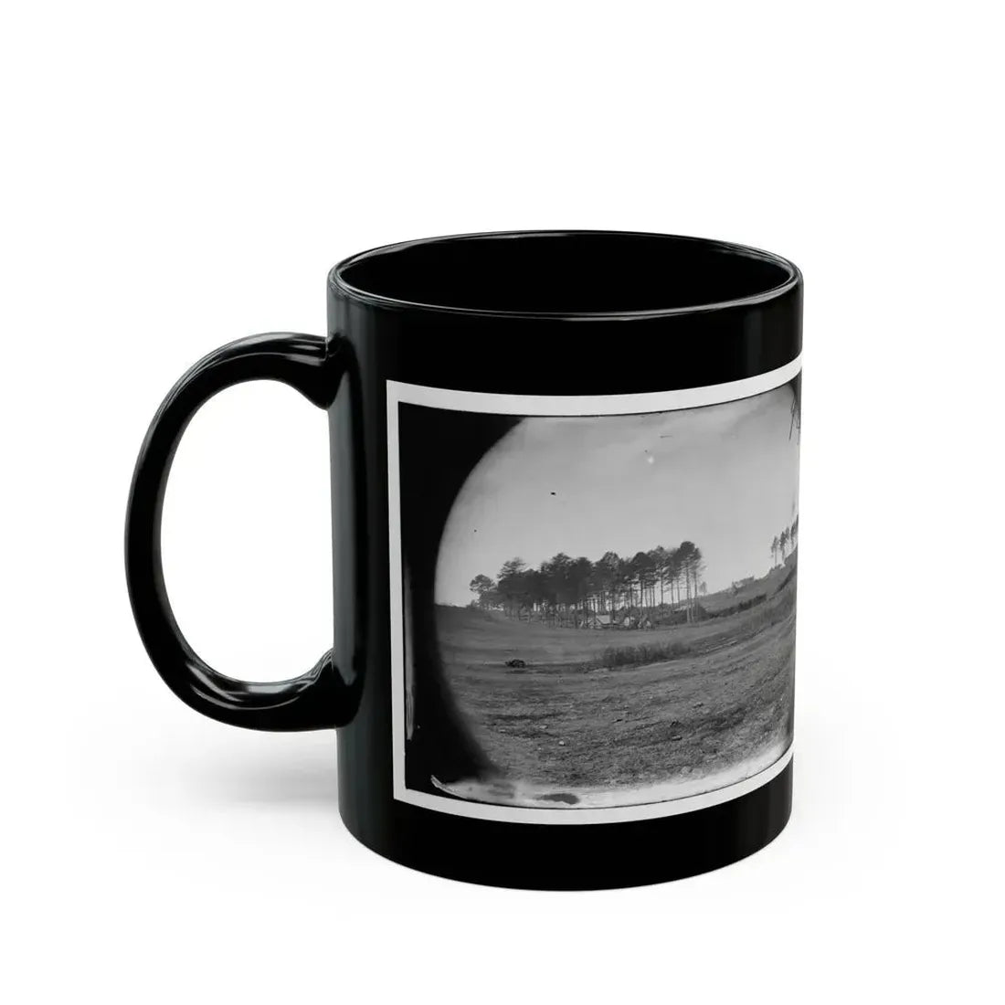 Brandy Station, Virginia. View Of Col. G.H. Sharpe's Quarters. Headquarters, Army Of The Potomac. Bull Ring In The Distance (U.S. Civil War) Black Coffee Mug - Go Mug Yourself