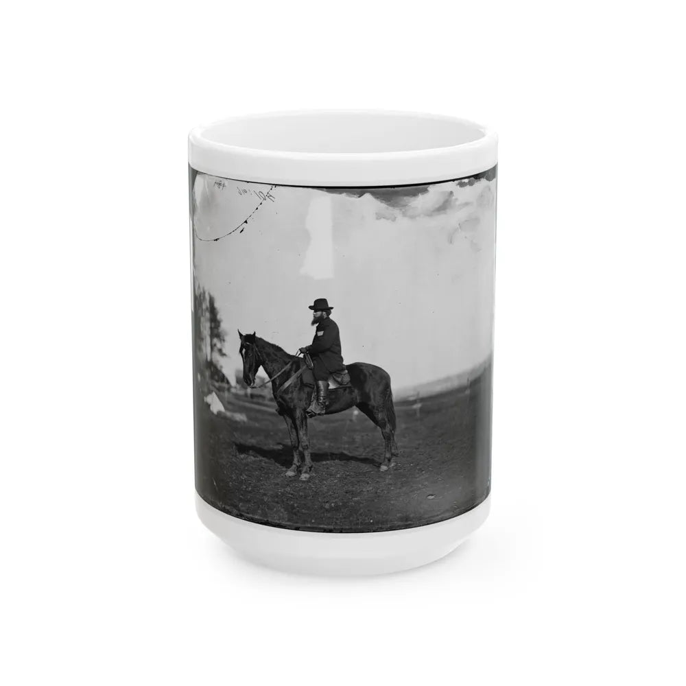 Brandy Station, Virginia. Alfred R. Waud, Artist For Harper's Weekly (Seated On A Horse) At Headquarters Army Of The Potomac (U.S. Civil War) White Coffee Mug-15oz-Go Mug Yourself