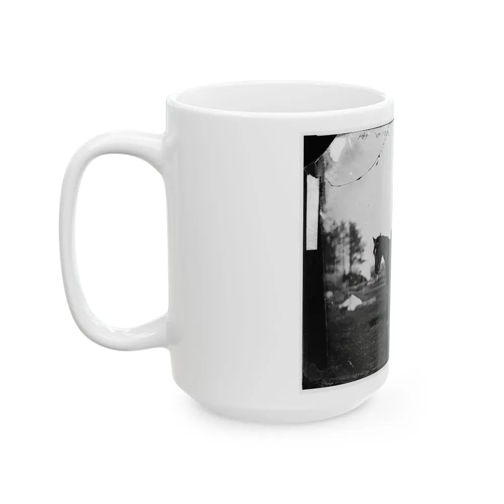 Brandy Station, Virginia. Alfred R. Waud, Artist For Harper's Weekly (Seated On A Horse) At Headquarters Army Of The Potomac (U.S. Civil War) White Coffee Mug-Go Mug Yourself