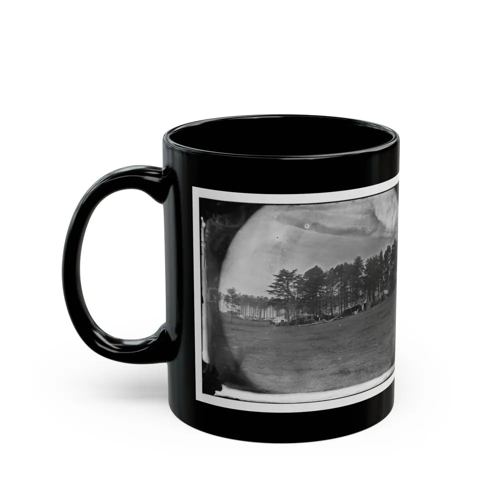 Brandy Station, Virginia. Quarters Of Capt. Clinton, C.S. Of Provost Marshals Department. Headquarters, Army Of The Potomac (U.S. Civil War) Black Coffee Mug-Go Mug Yourself