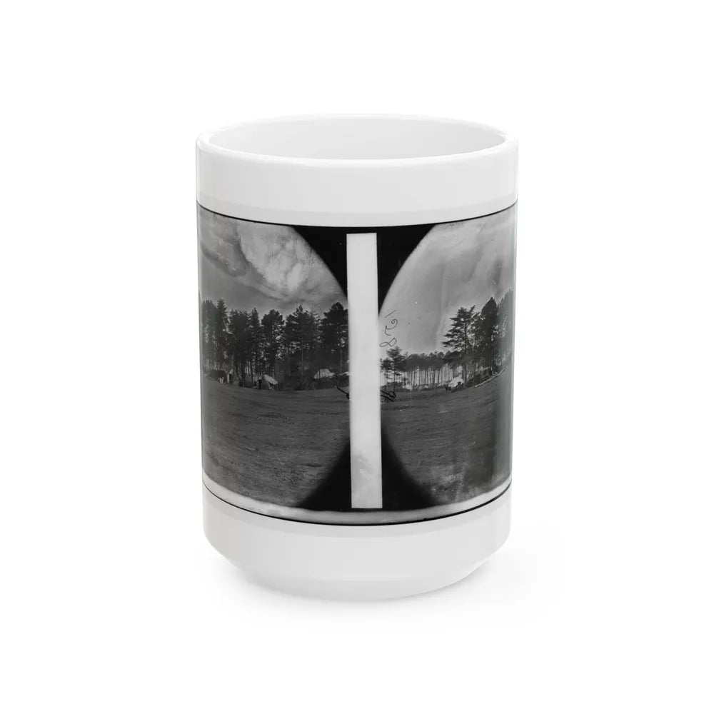 Brandy Station, Virginia. Quarters Of Capt. Clinton, C.S. Of Provost Marshals Department. Headquarters, Army Of The Potomac (U.S. Civil War) White Coffee Mug-15oz-Go Mug Yourself