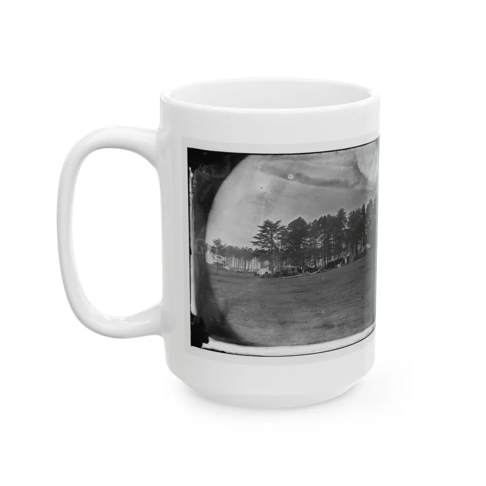 Brandy Station, Virginia. Quarters Of Capt. Clinton, C.S. Of Provost Marshals Department. Headquarters, Army Of The Potomac (U.S. Civil War) White Coffee Mug-Go Mug Yourself