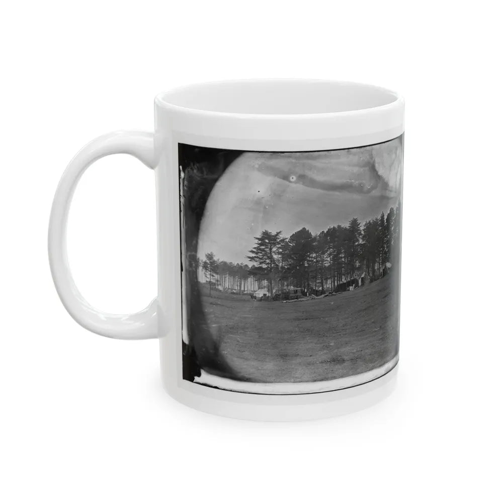 Brandy Station, Virginia. Quarters Of Capt. Clinton, C.S. Of Provost Marshals Department. Headquarters, Army Of The Potomac (U.S. Civil War) White Coffee Mug-Go Mug Yourself