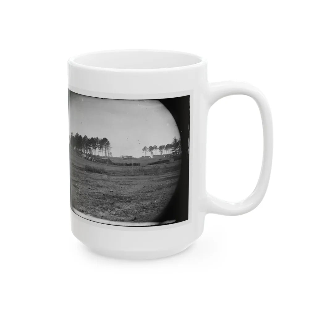 Brandy Station, Virginia. View Of Col. G.H. Sharpe's Quarters. Headquarters, Army Of The Potomac. Bull Ring In The Distance (U.S. Civil War) White Coffee Mug-Go Mug Yourself