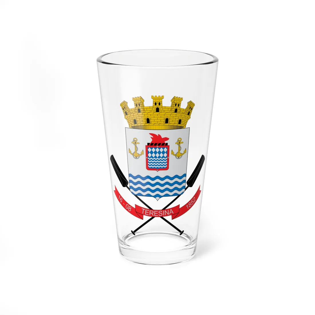 Brasão de Teresina (Brazil) (Coat of Arms) Pint Glass 16oz - Go Mug Yourself