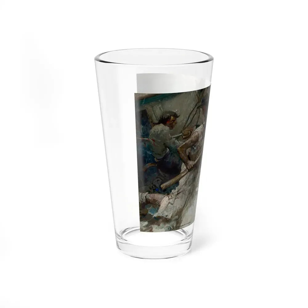 Brawn of These Lads Made the Pike a Match for a Pirate's Cutlass, 1922 (Magazine Illustration) Pint Glass 16oz - Go Mug Yourself