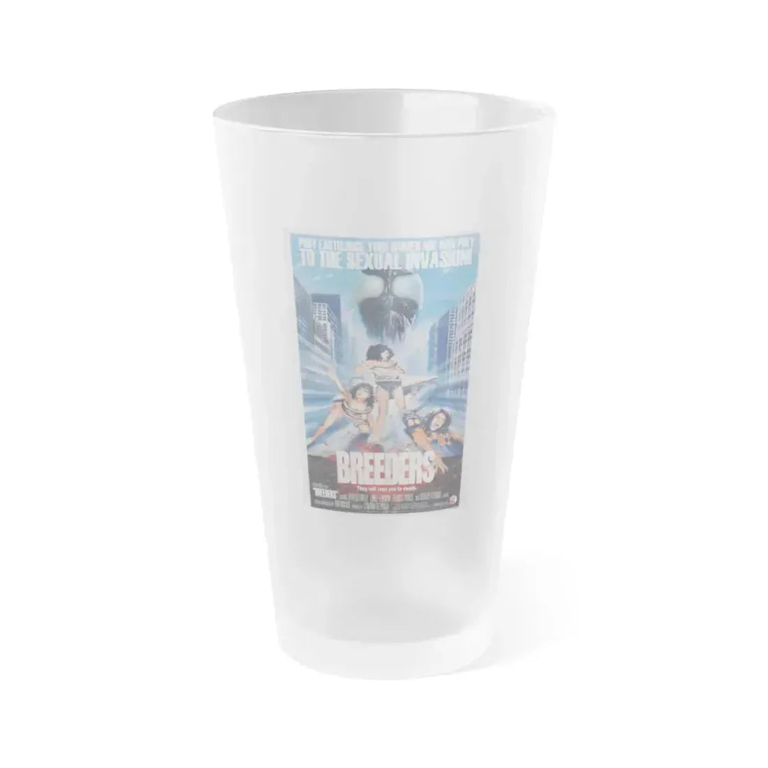 BREEDERS (RETRO) 1986 Movie Poster - Frosted Pint Glass 16oz 16oz Frosted - Go Mug Yourself