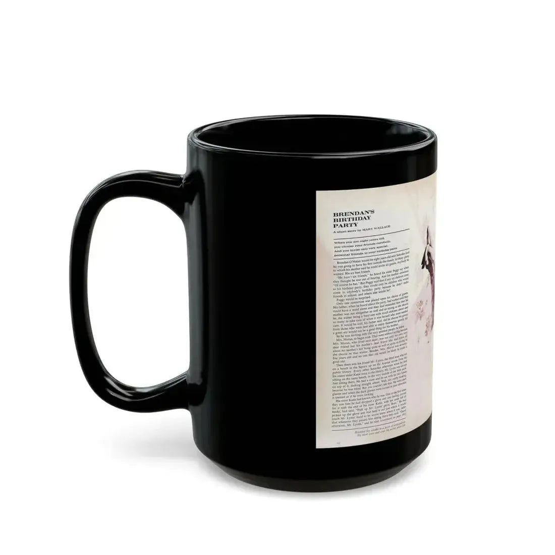 Brendan's Birthday Party, Woman's Day, March 1965 - Black Coffee Mug - Go Mug Yourself