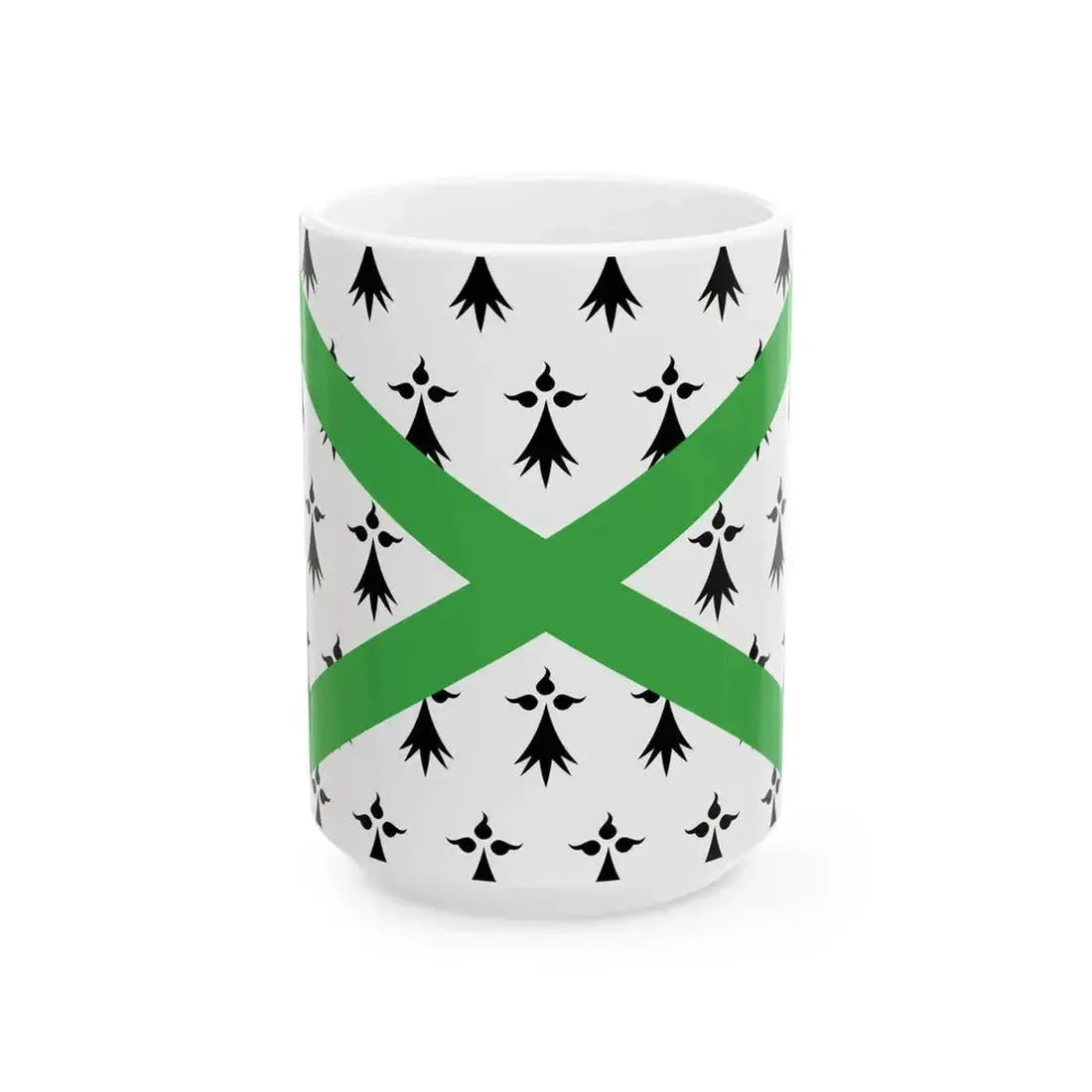 Breton Regionalist Union Flag (Belgium) White Coffee Mug 15oz - Go Mug Yourself