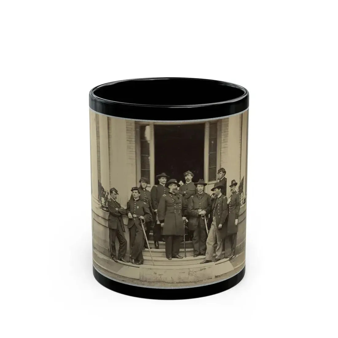 Brevet Major General Chas. Devens And Staff, Richmond, Va., April 1865 (U.S. Civil War) Black Coffee Mug 11oz - Go Mug Yourself