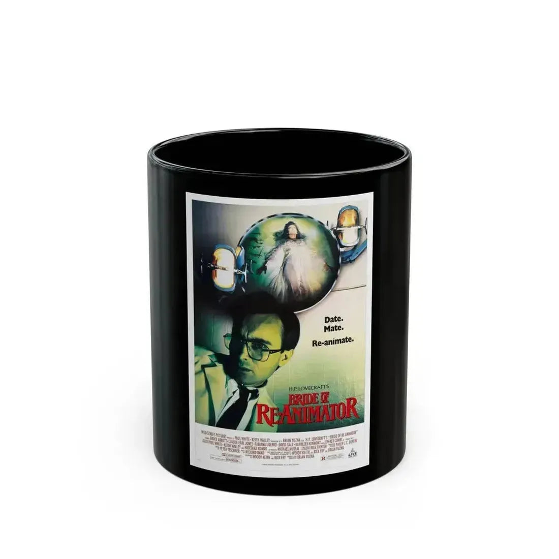 BRIDE OF RE-ANIMATOR 1990 Movie Poster - Black Coffee Mug 11oz - Go Mug Yourself