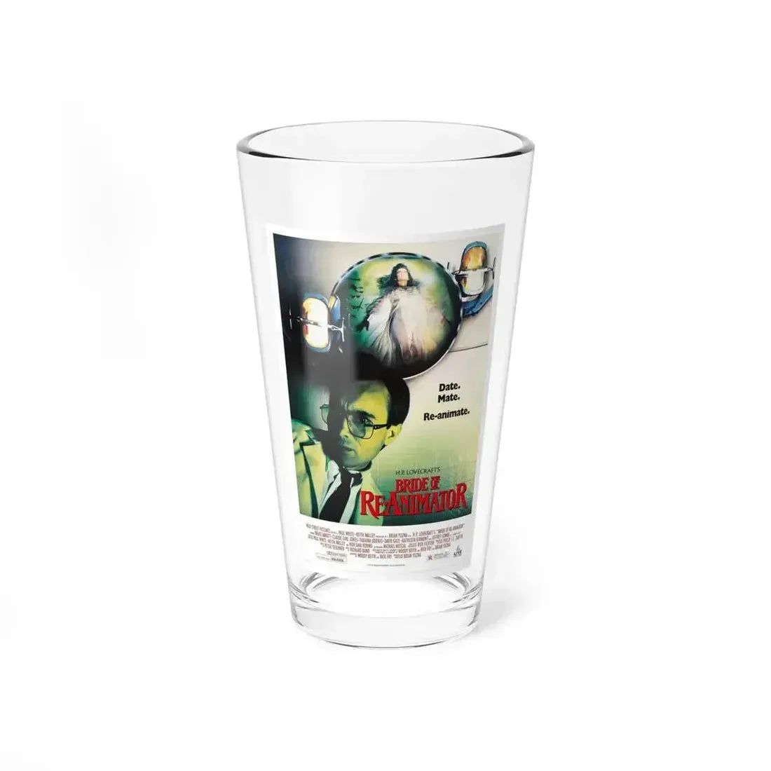 BRIDE OF RE-ANIMATOR 1990 Movie Poster - Pint Glass 16oz 16oz - Go Mug Yourself