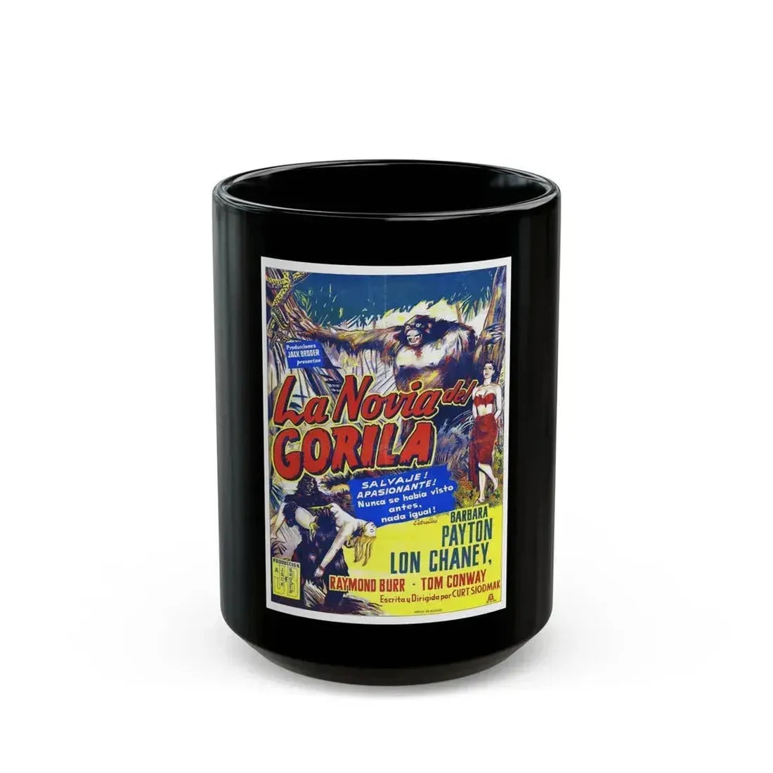 BRIDE OF THE GORILLA 1951 Movie Poster - Black Coffee Mug 15oz - Go Mug Yourself