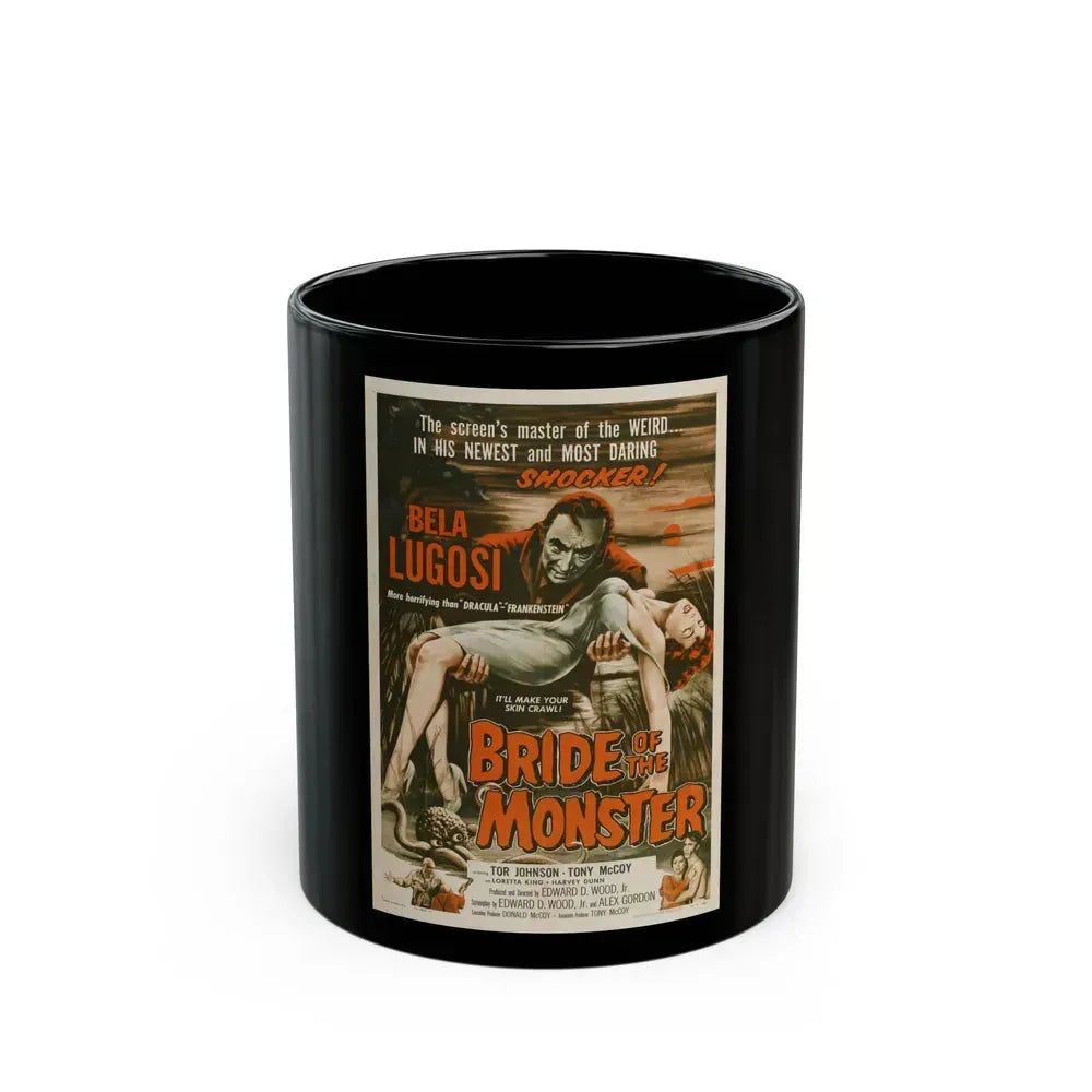 BRIDE OF THE MONSTER 1955 Movie Poster - Black Coffee Mug 11oz - Go Mug Yourself