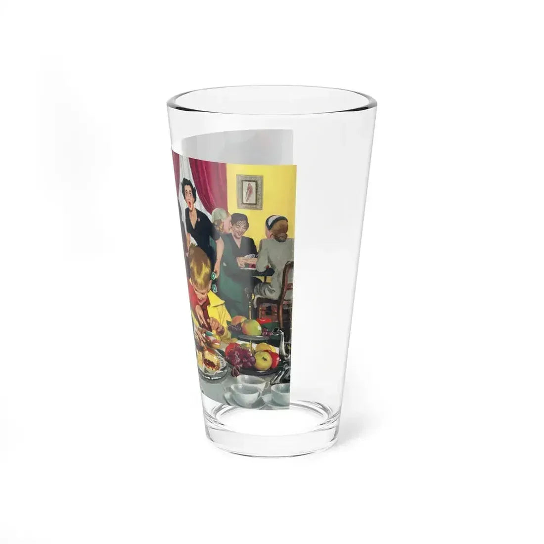 Bridge Party Disaster in Making, The Saturday Evening Post cover, Dec. 20, 1952 (Magazine Illustration) Pint Glass 16oz - Go Mug Yourself