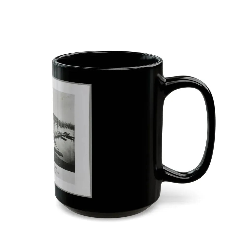 Bridgeport, Tenn. (I.E. Alabama), 1864, Showing Ruins Of Nashville & Chattanooga R.R. Bridge And Construction Of A Pontoon Bridge (U.S. Civil War) Black Coffee Mug - Go Mug Yourself