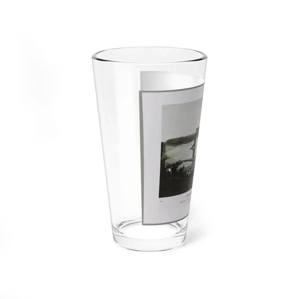 Bridgeport, Tenn. (I.E. Alabama), 1864, Showing Ruins Of Nashville & Chattanooga R.R. Bridge And Construction Of A Pontoon Bridge (U.S. Civil War) Pint Glass 16oz - Go Mug Yourself