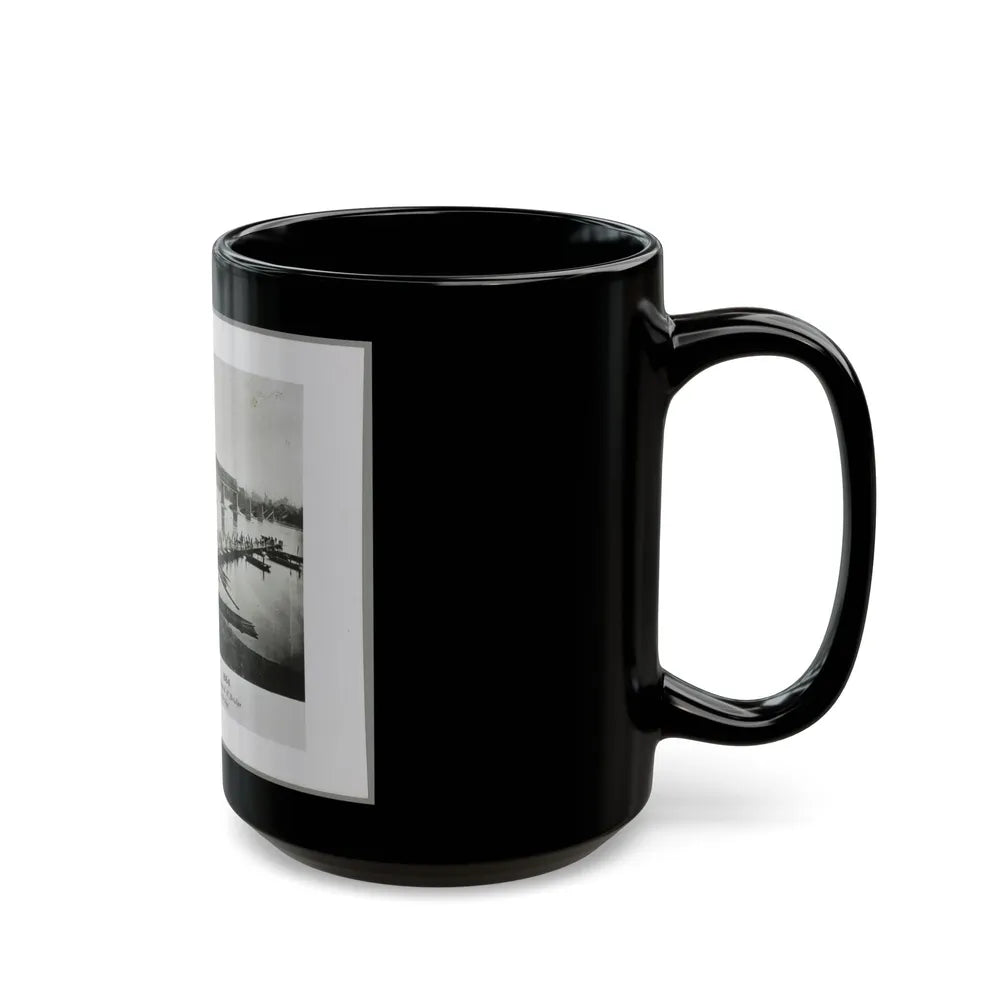 Bridgeport, Tenn. (I.E. Alabama), 1864, Showing Ruins Of Nashville & Chattanooga R.R. Bridge And Construction Of A Pontoon Bridge (U.S. Civil War) Black Coffee Mug-Go Mug Yourself