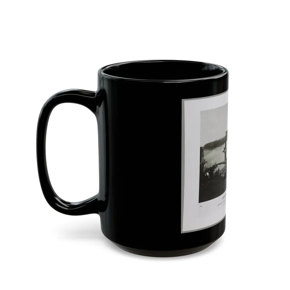 Bridgeport, Tenn. (I.E. Alabama), 1864, Showing Ruins Of Nashville & Chattanooga R.R. Bridge And Construction Of A Pontoon Bridge (U.S. Civil War) Black Coffee Mug-Go Mug Yourself